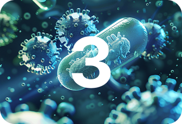 number 3 also overlaid on a textured background